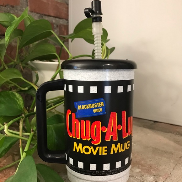 RARE - 90s Blockbuster Star Trek plastic mug tumbler with lid and bendy straw - Picture 2 of 5